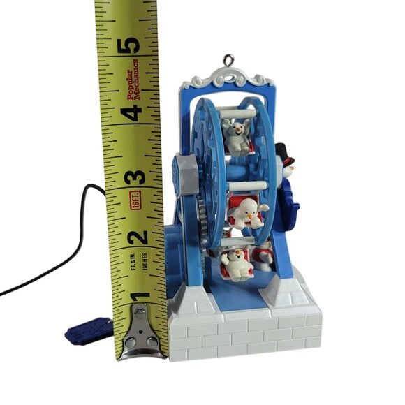 Hallmark Snow Fun Ferris Wheel Christmas Ornament Magic Cord Light Sound Motion - Picture 9 of 12